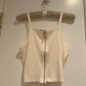 JORDYN JAGGER white zipper tank